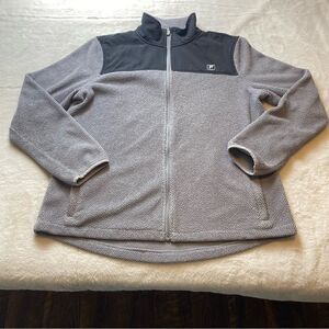 Fila Front Zip Textured Fleece Black and Gray Jacket Size XL
